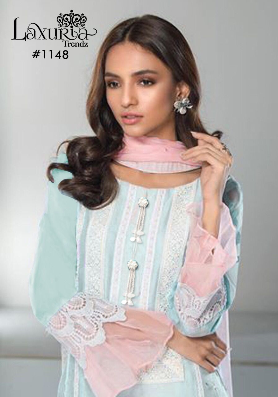 Laxuria Trendz 1148 Georgette Festive Wear Top With Bottom And Dupatta Collection